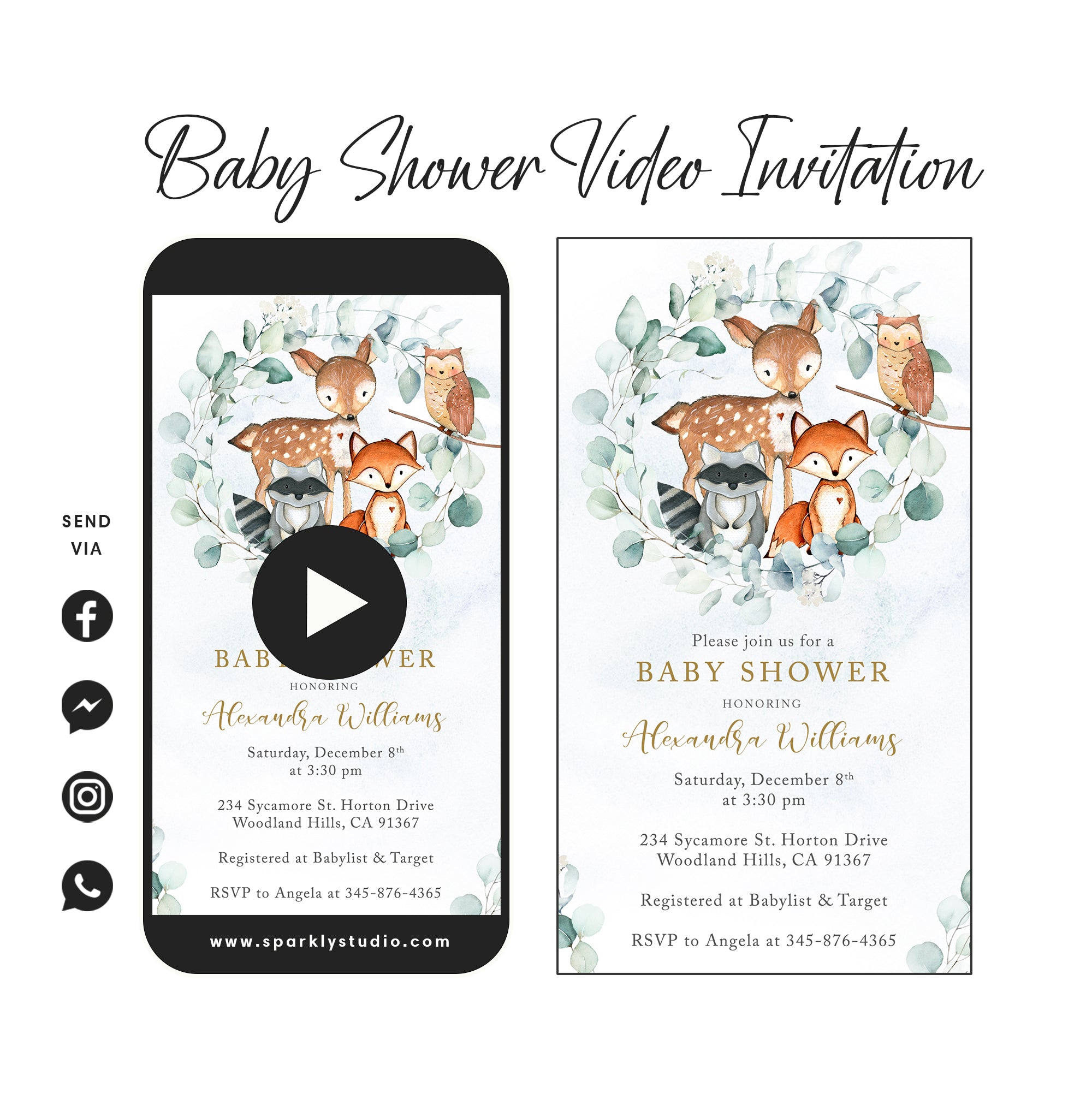 Woodland Baby Shower Printable Invitation