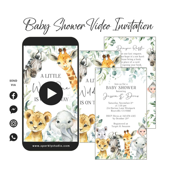 Safari baby shower invitation