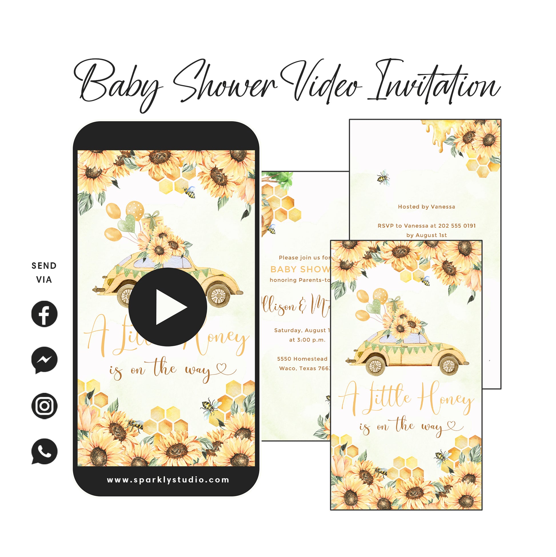 Bumble Bee Baby Shower Video Invitation