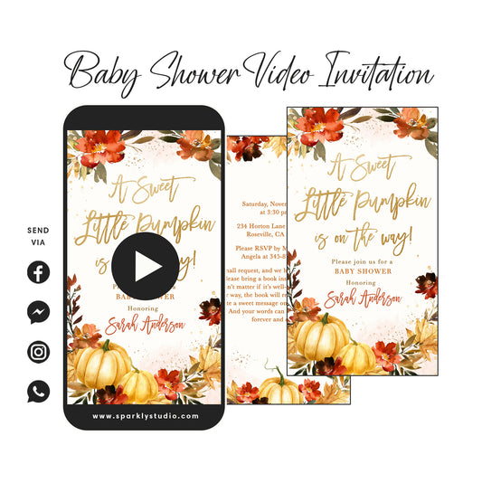 Fall Autumn Baby Shower Video Invitation