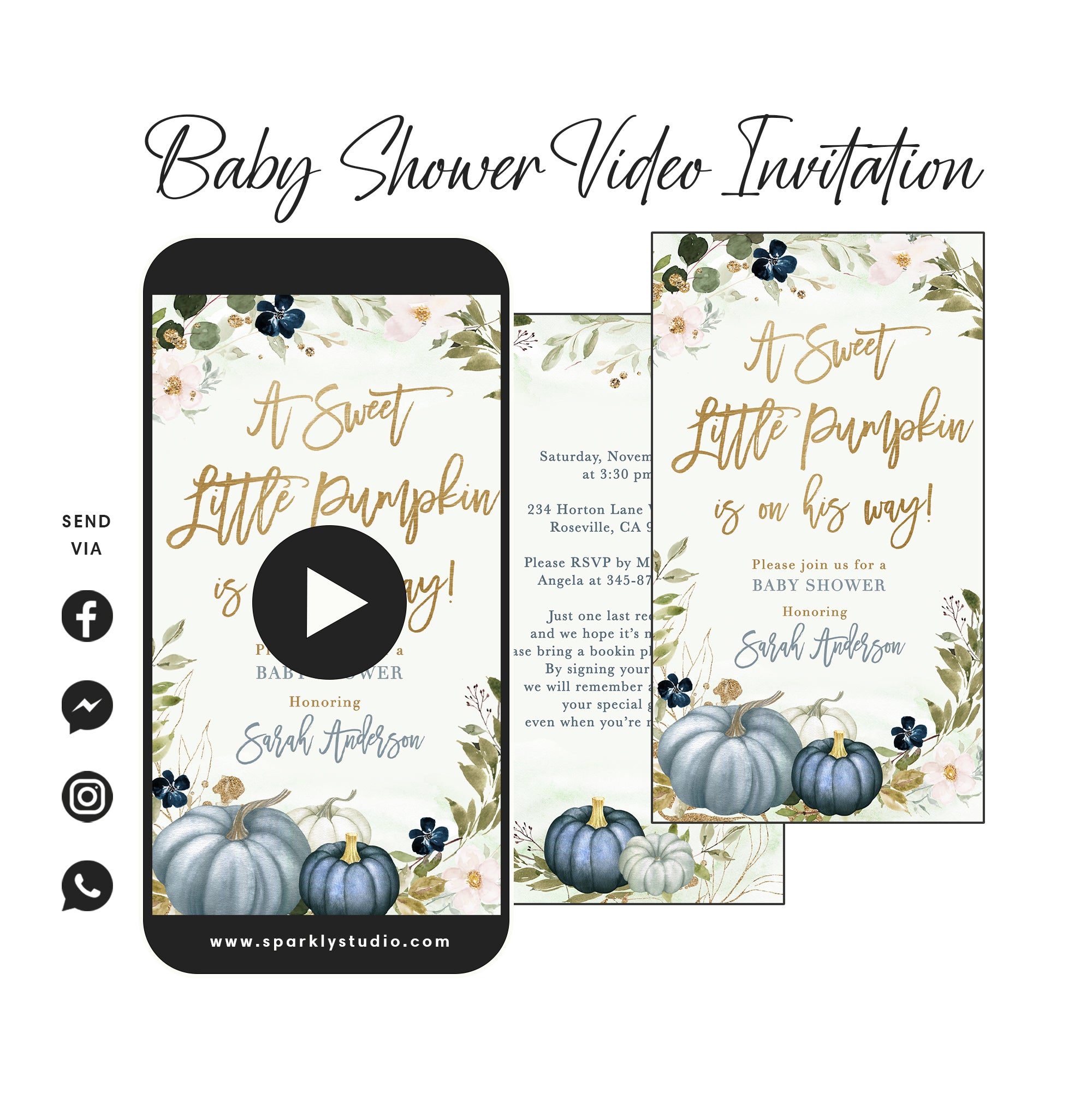 Fall Autumn Baby Shower Video Invitation
