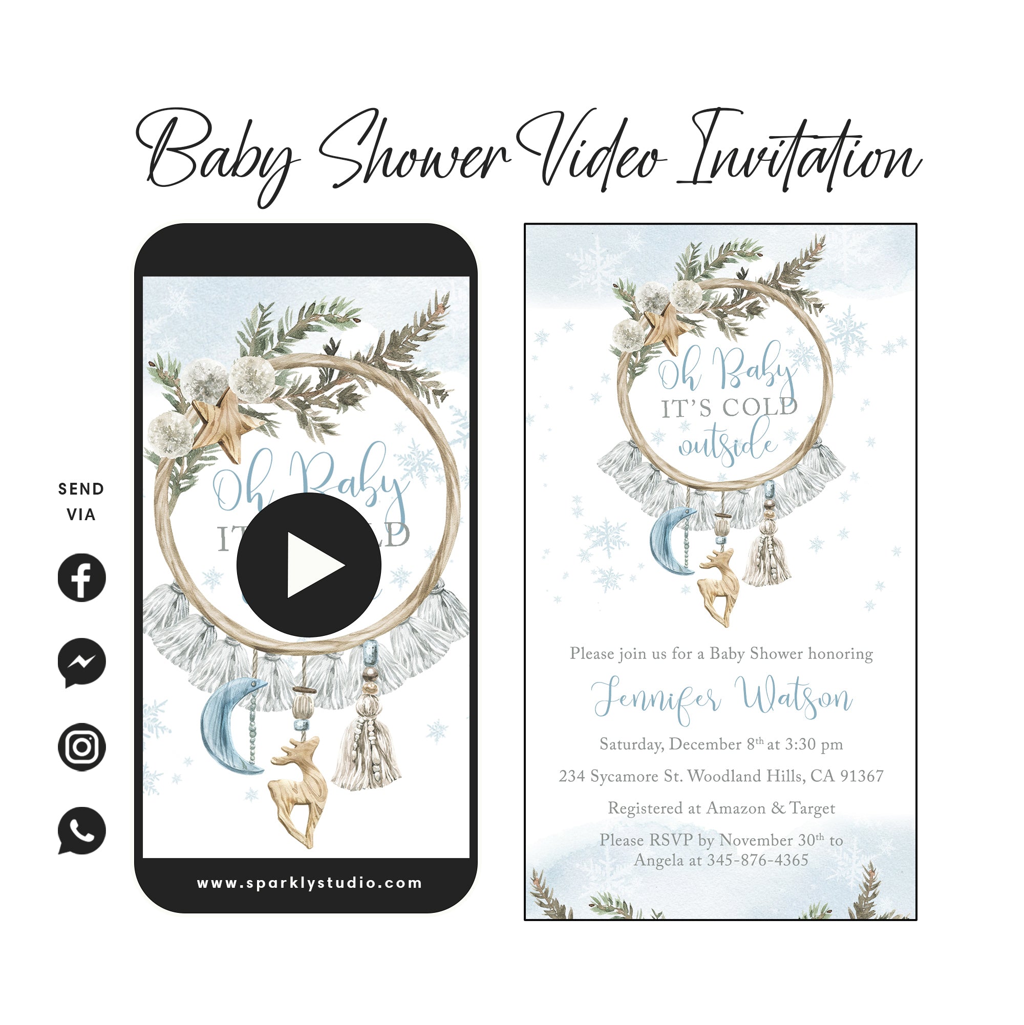 Baby It's Cold Outside Baby Shower Video Invitation
