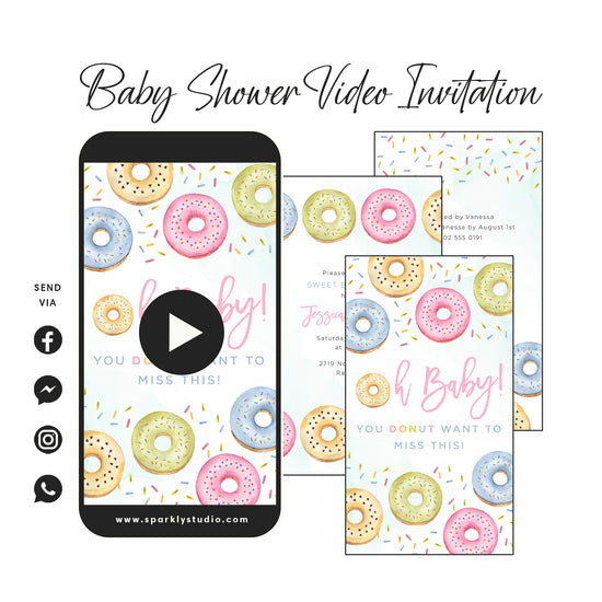 Donut Baby Shower Video Invitation 