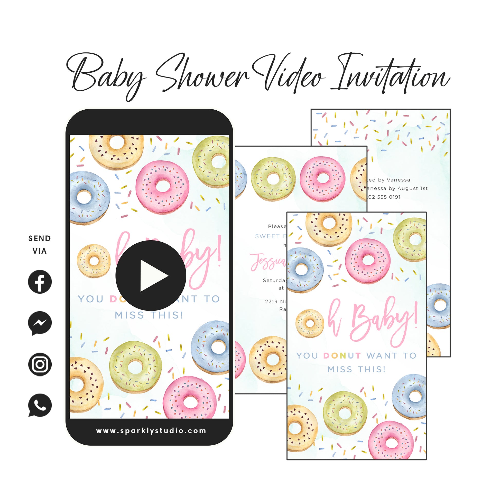 Donut Baby Shower Video Invitation 