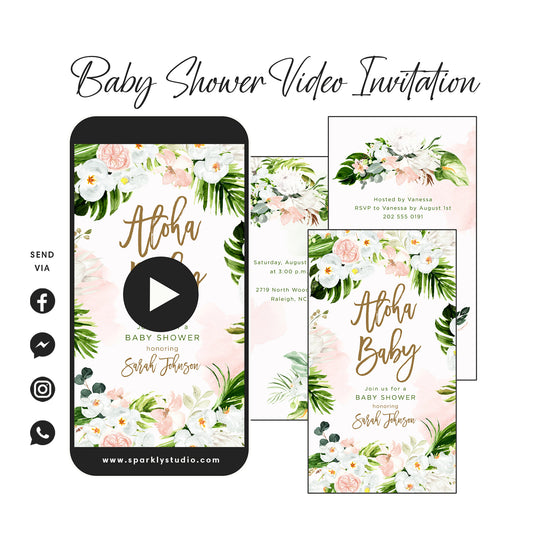 Tropical Baby Shower Video Invitation