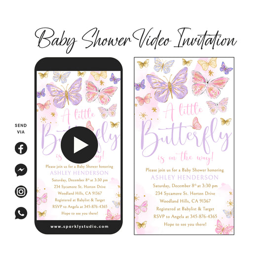 Butterfly Baby Shower Invitation 