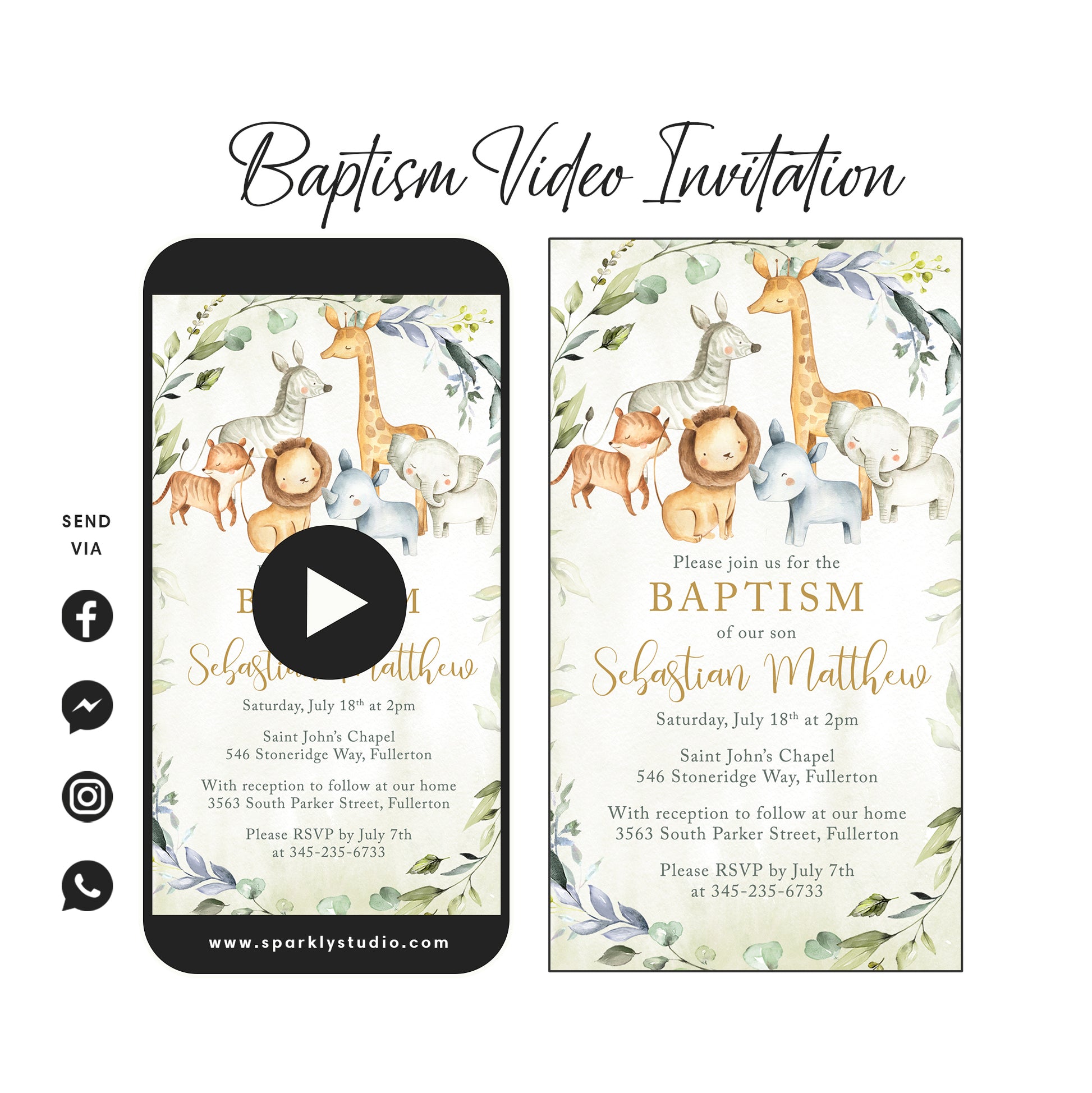 Safari Baptism Video Invitation