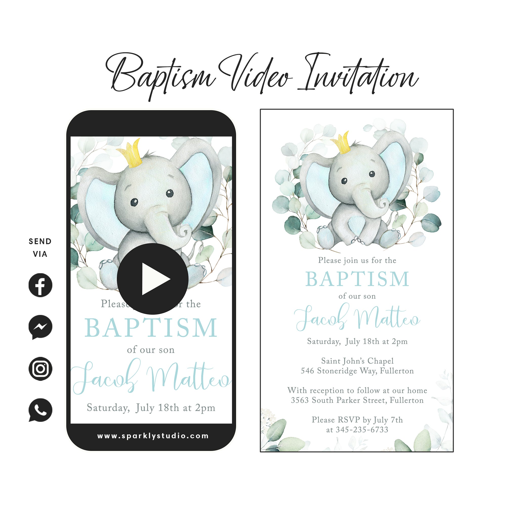 baby boy video invitation