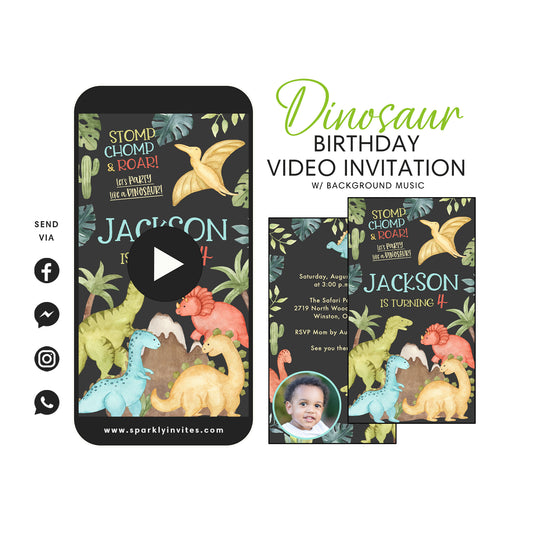 Dinosaur Party Video Invitation