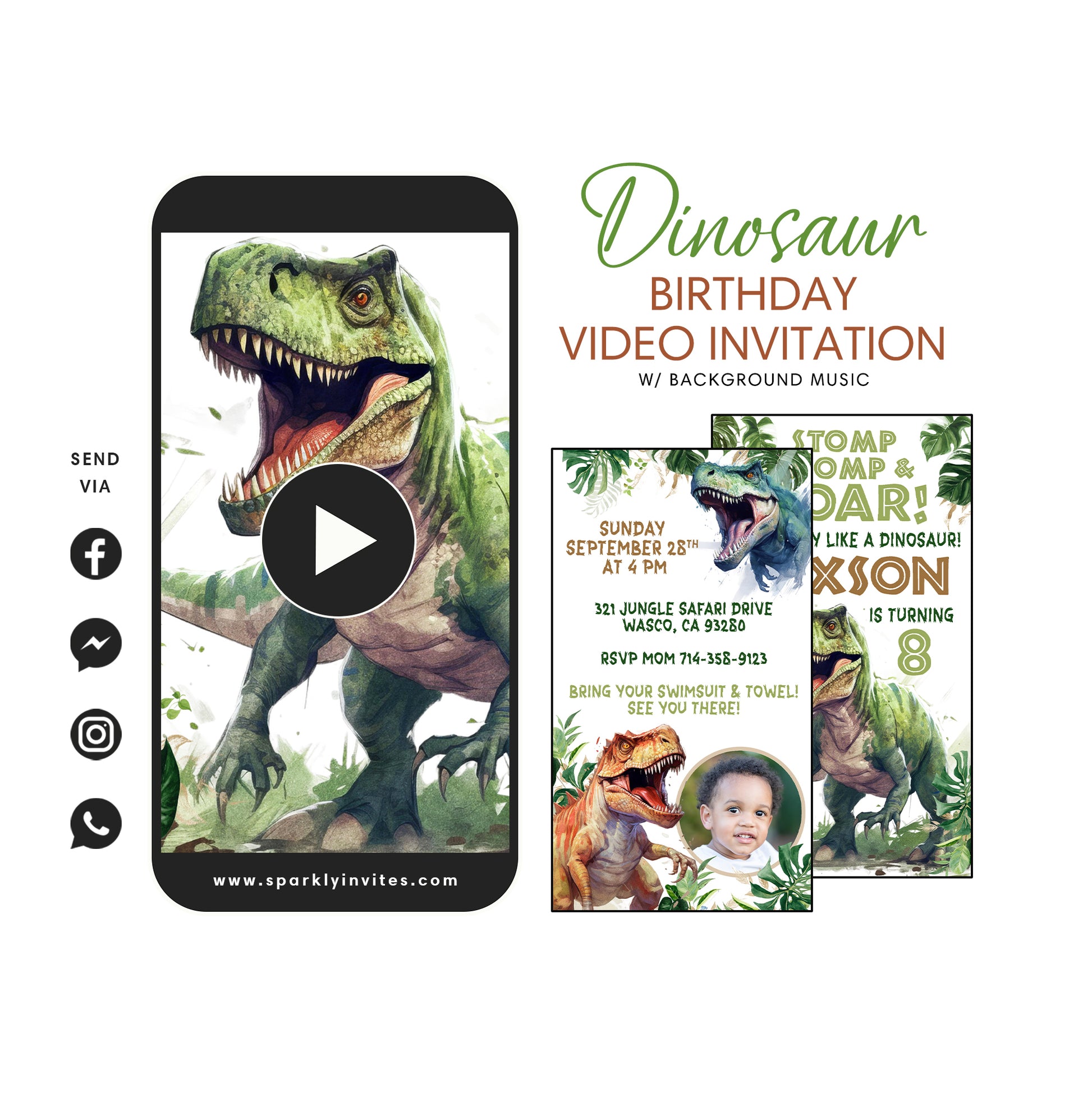 Dinosaur T-REX Invitation