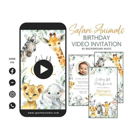 Safari Animals Video Invitation