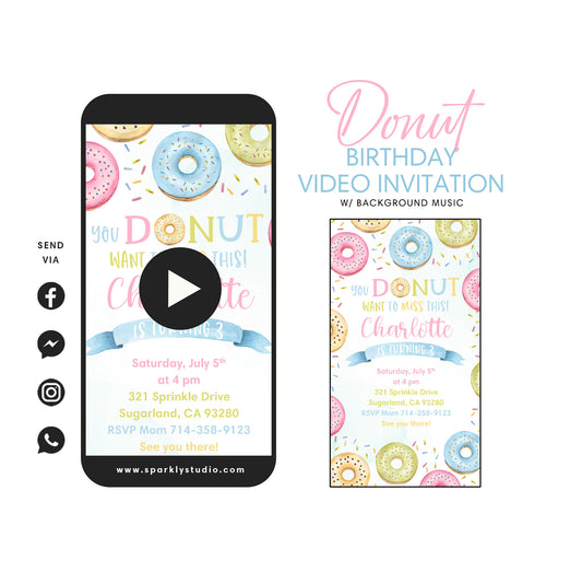 Donut Party Video Invitation