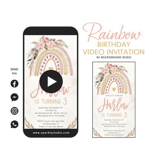 Rainbow video Invitation