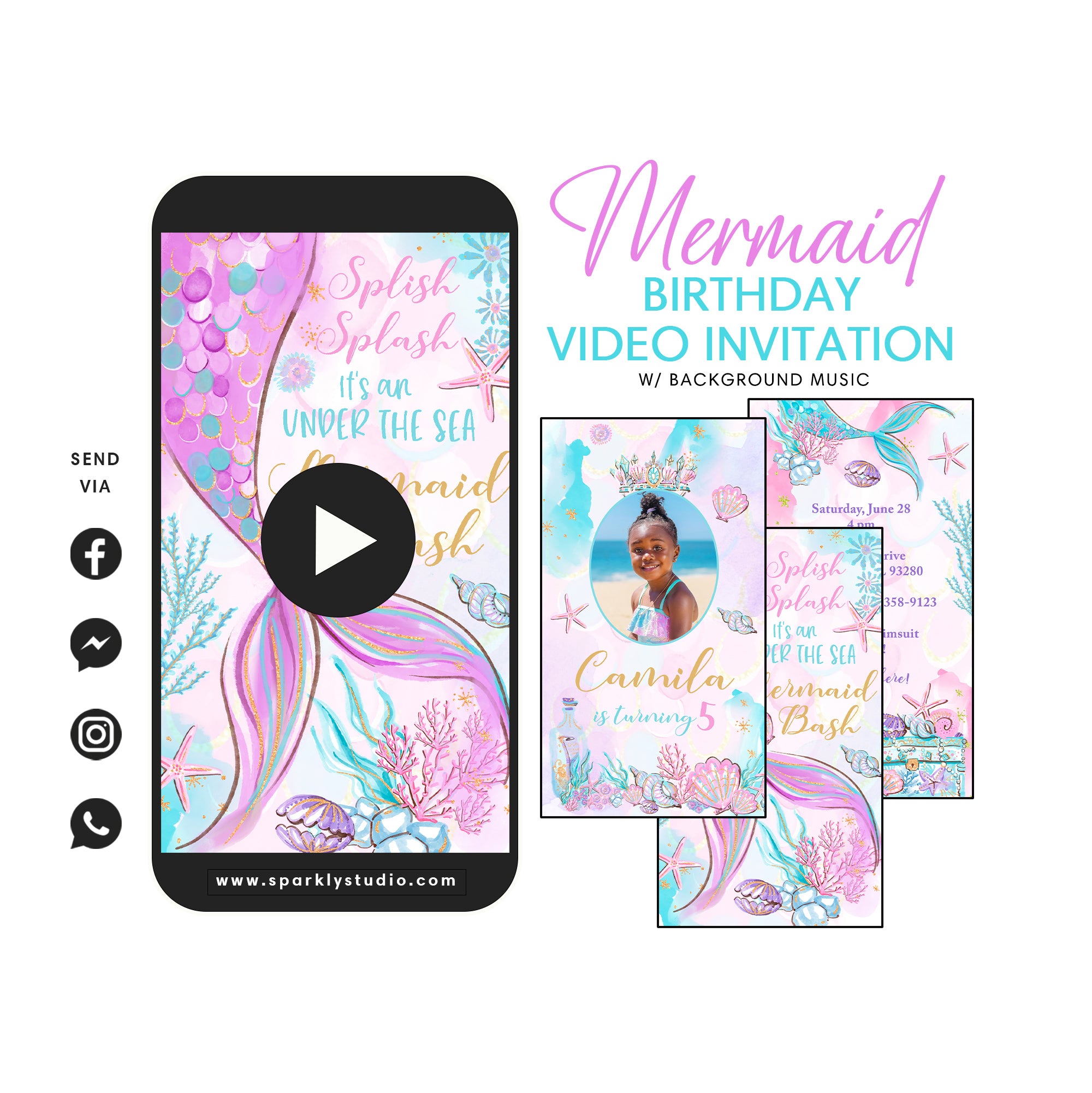 Mermaid Party Video Invitation