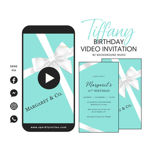 Tiffany & Co Theme Birthday Video Invitation 