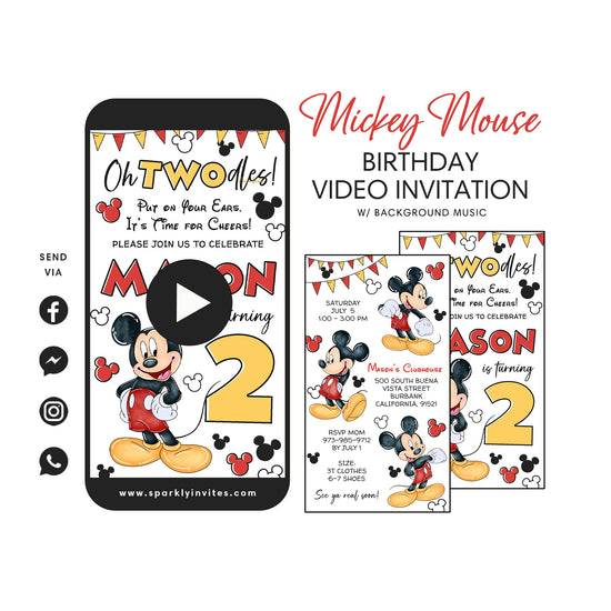 Mickey Mouse Birthday Video Invitation