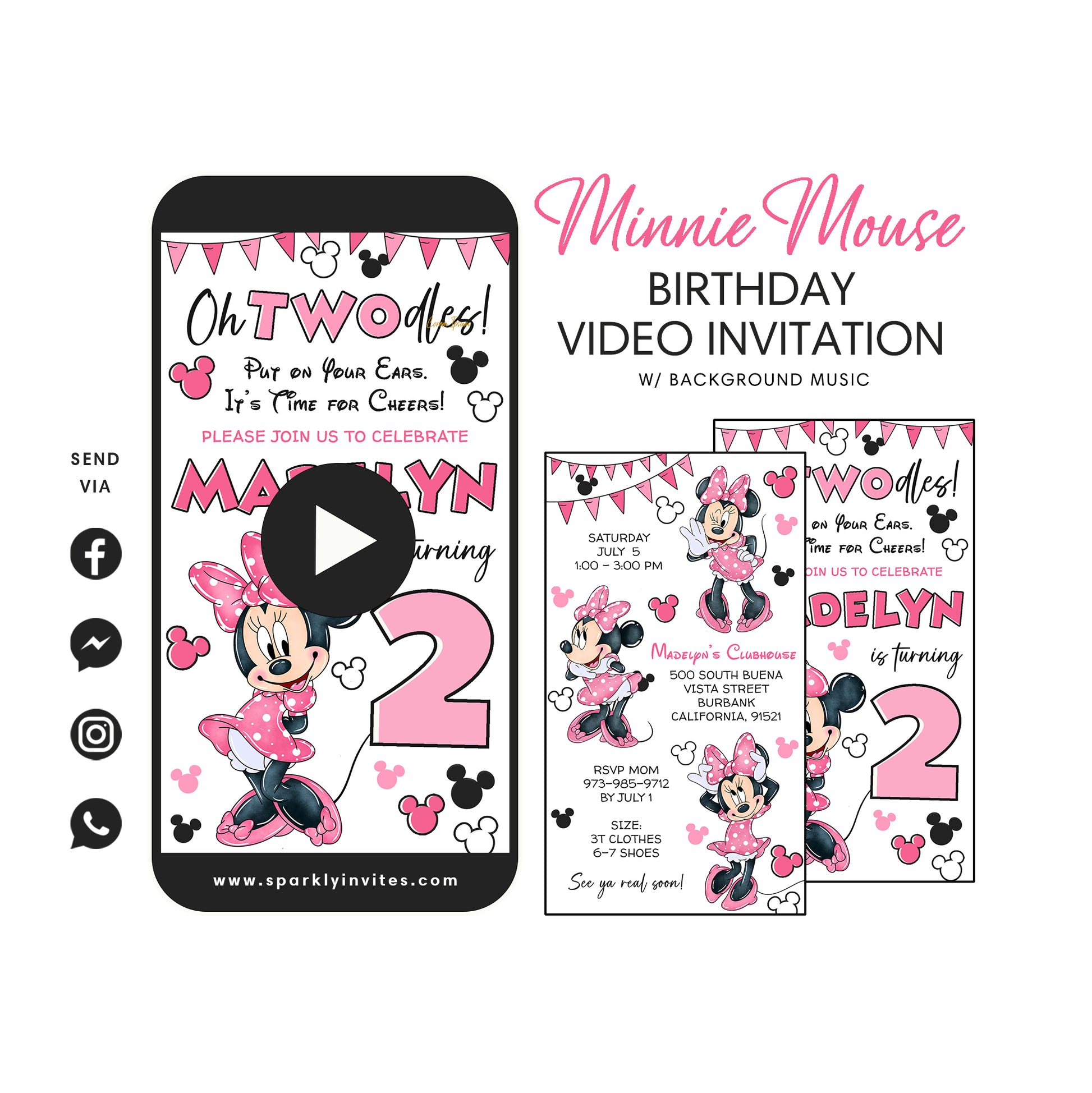 Minnie Mouse Birthday Video Invitation