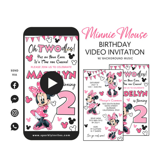 Minnie Mouse Birthday Video Invitation
