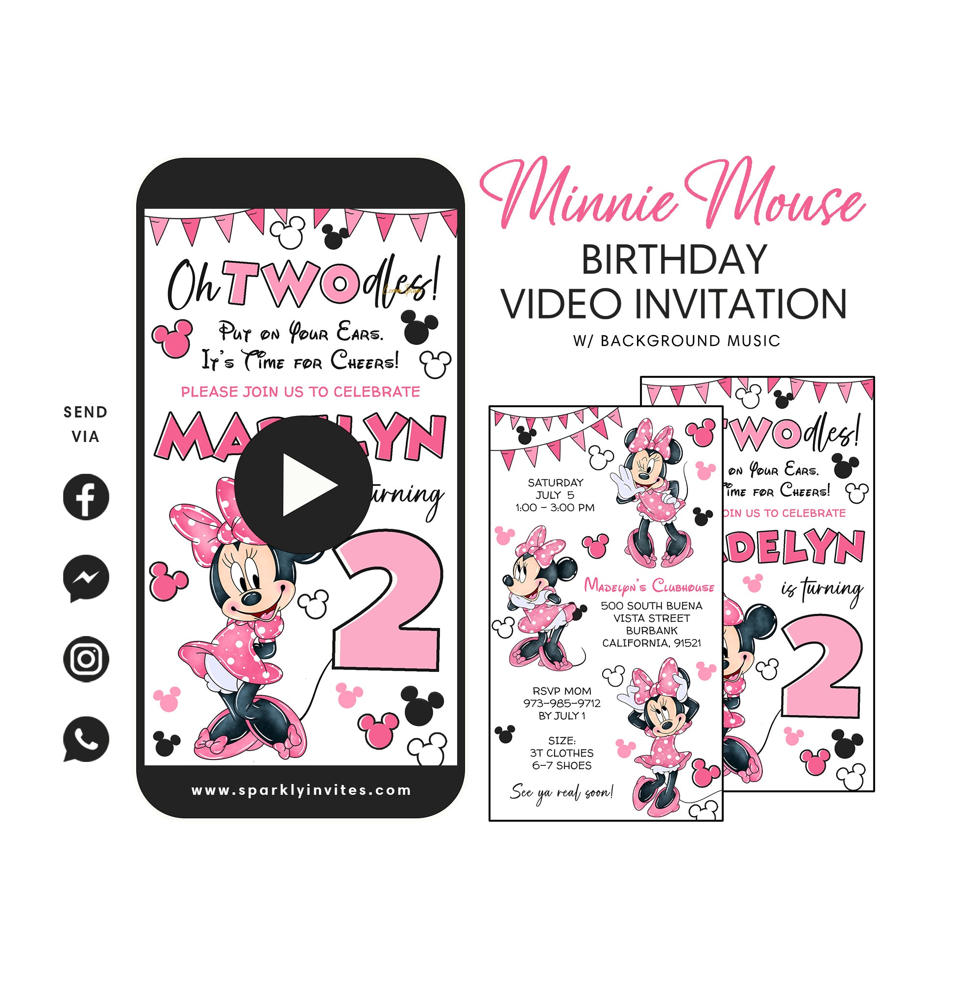 Minnie Mouse Birthday Video Invitation