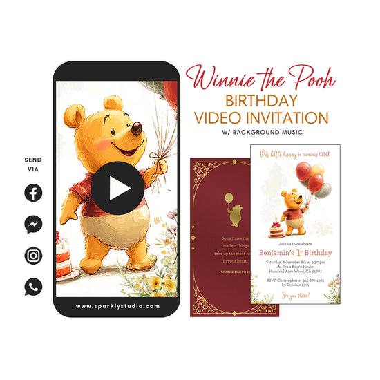 Winnie the Pooh birthday video invitation