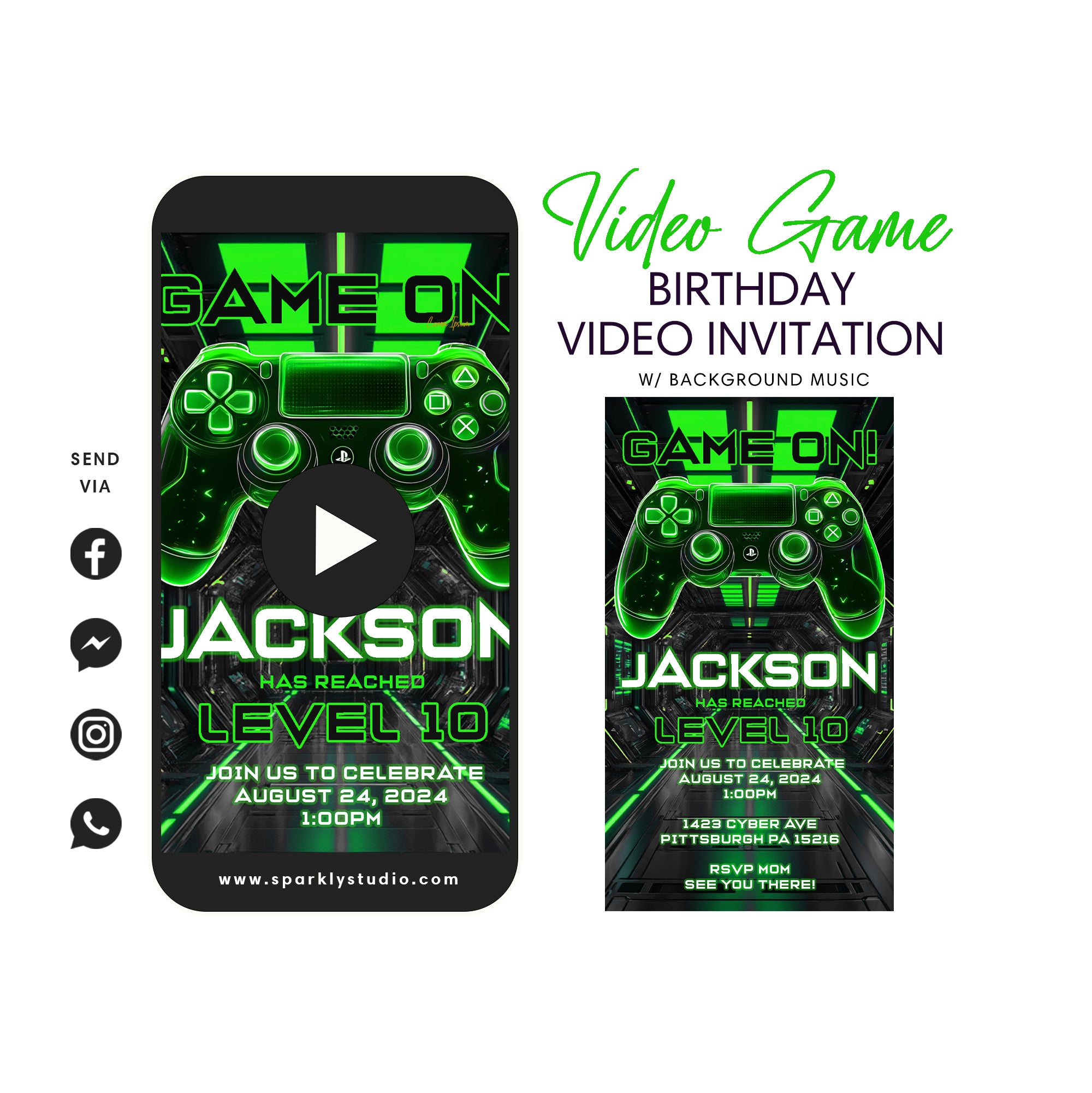 Video Game Party Invitation