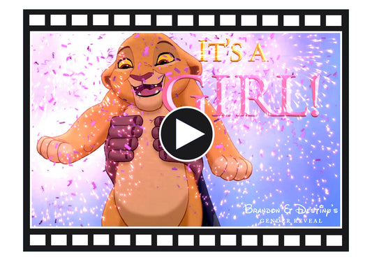 LION KING It's A Girl Gender Reveal Movie 