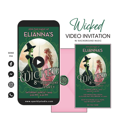 Invitation vidéo de fête d'anniversaire de poupée rose Malibu 