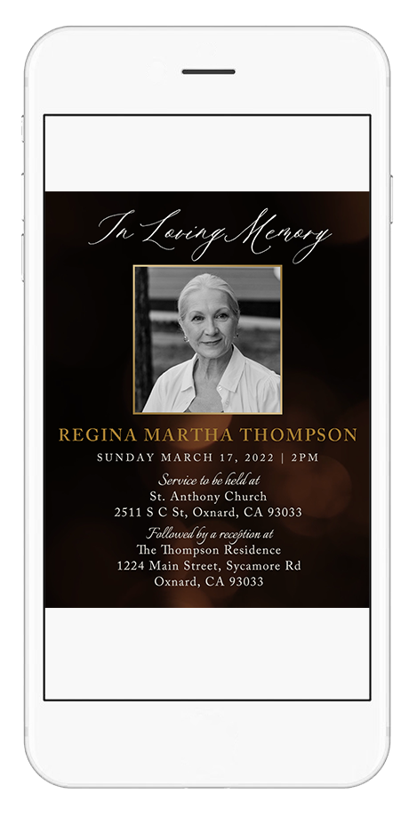 memorial funeral video invitation