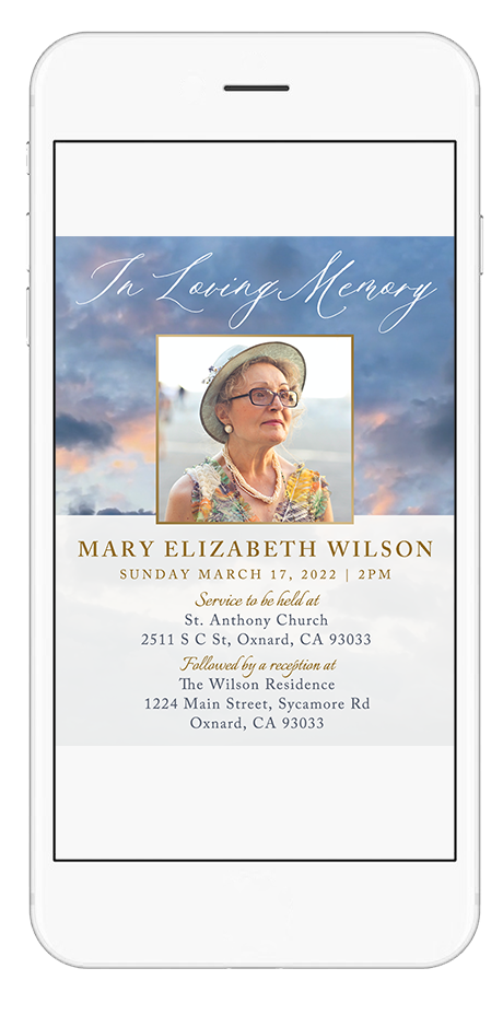 Memorial Funeral Video invitation