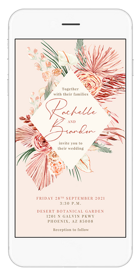 bohemian wedding invitation