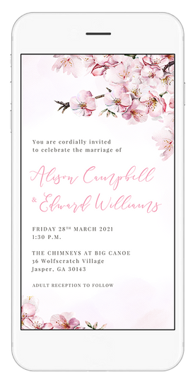 cherry blossom invitation