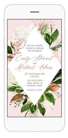 pink wedding video invitation