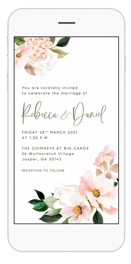 minimalist pink wedding invitation