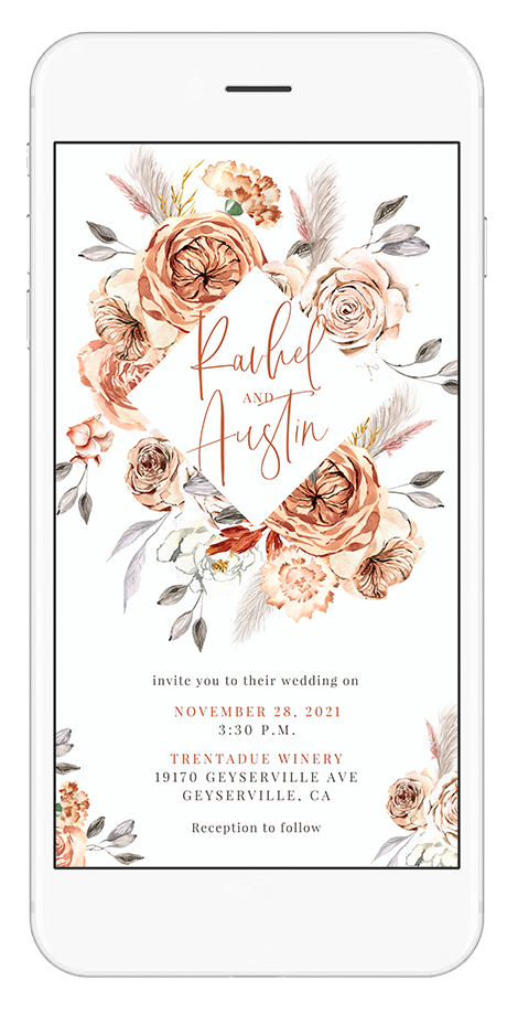 Rustic wedding video invitation