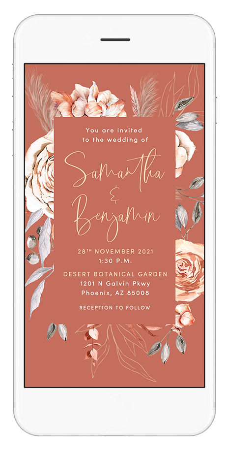 bohemian wedding invitation